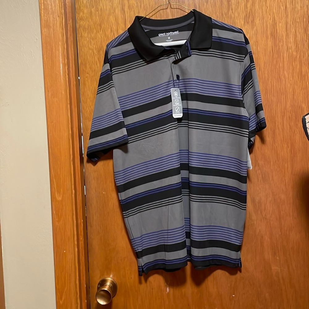 NWT Great Northwest Men's Striped Polo Shirt Size Medium